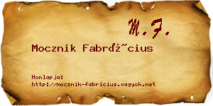 Mocznik Fabrícius névjegykártya